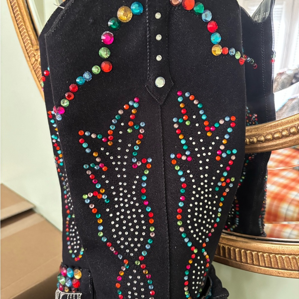 Gianni Bini Black Boots with Colorful Embellishments:new with tag/3 Sizes - Picture 6 of 11